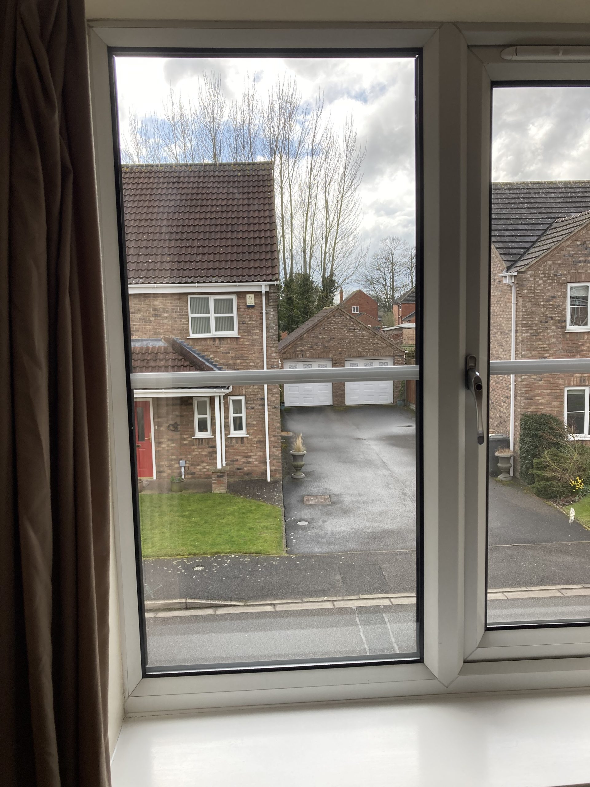 Replacement window pane after the old one had blown