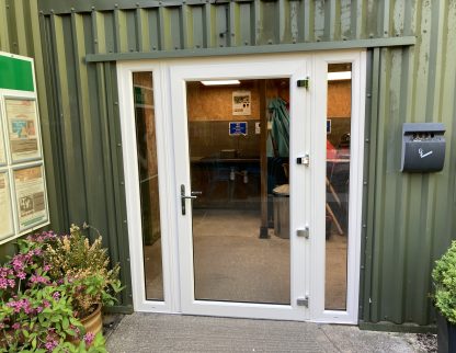 Extra wide upvc door and glazed side panels