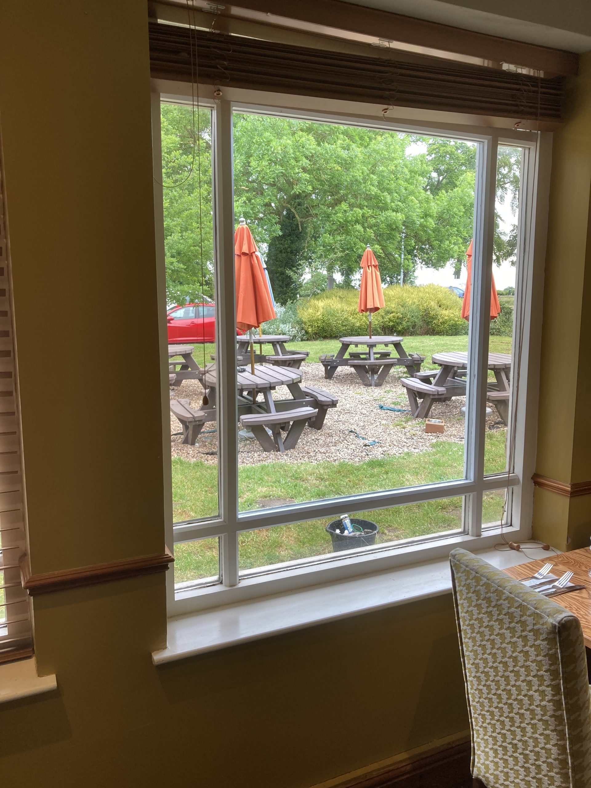 A broken window replacement at a pub by Taurus boston