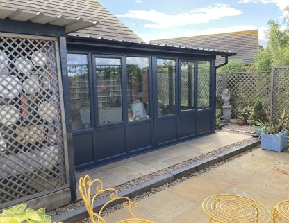 Modern anthracite grey conservatory installation by Taurus Boston