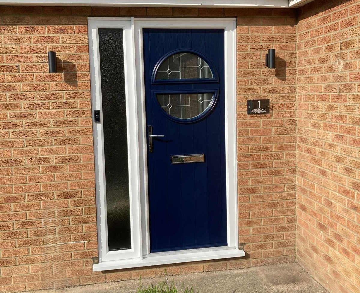 New secure closed double doors for education facility in clean white